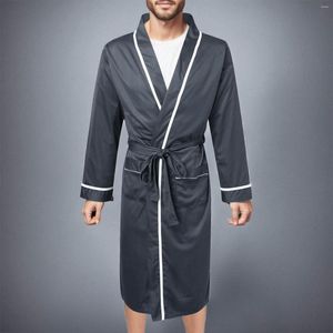 Herren Nachtwäsche Herbst Winter Winter Baumwollbademänze Männer kontrastfarben Color Color Clow Sofy Dick Dicke Dicke Kleidung Pyjama Kimono Kleid