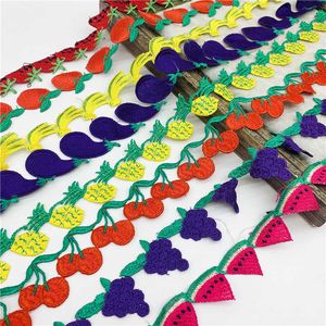 1yard 40mm Fruit Shaped Lace Trim For Knitting Wedding Embroidered Ribbon DIY Handmade Patchwork Sewing Supplies Crafts