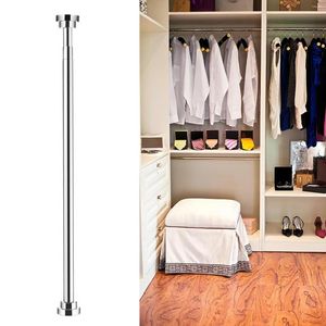 Shower Curtains 1pc Stainless Steel Curtain Rod With Hook Modern Simple Clothes Drying Bathroom Toilet Punch-free