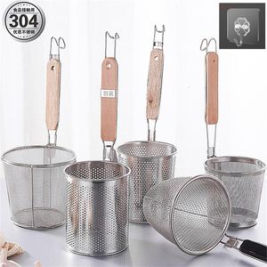 Colanders Strainers 304 stainless steel colander filter pasta spoon cooking soup powder fence vegetable basket mesh 230906