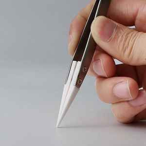 Straight Ceramic Tweezers for DIY Tool High Temperature White Black