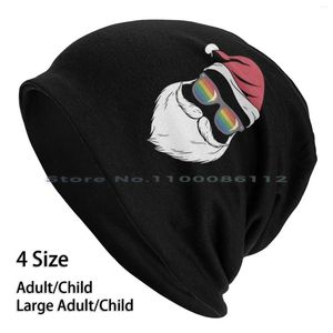 Berets Gay Santa Claus Beanies Knit Hat Xmas Lgbt Funny Winter Hairy Happy Holidays Man Beard Boy Dude Father Christmas