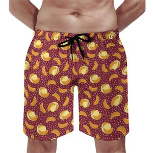 Shorts masculinos Muskmelon Fruit Board Polka Dots Imprimir qualidade praia lazer grande tamanho calções de banho homens