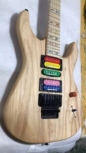 Personalizado Carvin Jason Becker JB24 Números Natural Guitarra Elétrica Ash Body Maple Fingerboard Numerado Inlays Floyd Rose Tremolo Bridge Hardware Preto