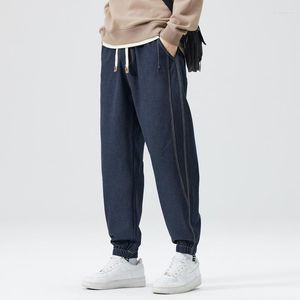 Men's Jeans Denim Jogging Fashion Drawstring Black Blue Stretched Cotton Jogger Pants Male Casual Harem Jean Trousers