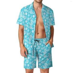 Męskie dresy śliczne Paisley Beach Men Sets Sets Retro Print Casual Shirt Set Summer Custom Shorts 2 -Piece Trendy Suit Duży rozmiar