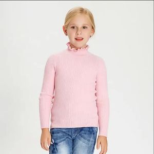 ベビーキッズ服の女の子タートルネックかわいいセーターキッズプルオーバーセータートップチャイルド素敵なフリルネック