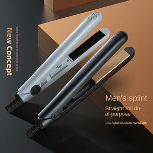 Curling Irons 2 In 1 Hair Iron High Quality Flat Straightening Comb Mini Straightener and Styling Tools 230906