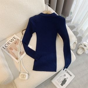 Womens Sweaters Top Autumn Slim Fit Versatile y2k Knitted Long Sleeve Pullover AF152733 230905