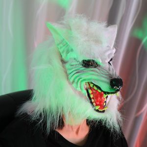 Máscaras de festa lobisomem anime máscaras realista lobo animal cosplay látex carnaval chapelaria máscaras trajes de halloween acessórios festa adereços 230905