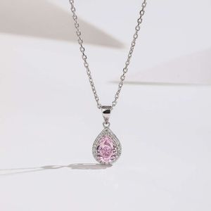 S925 Серебряное ожерелье женское живое модное легкое роскошное ожерелье в форме капли воды ледяной цветок огранки высокоуглеродистый алмазный кулон k3