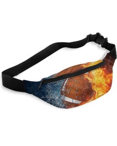 Midjeväskor Rugby Football Water Fire Packs axelväska unisex Messenger Casual Fashion Fanny Pack för kvinnor 230905