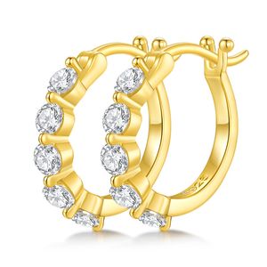 Dropshipping Best Seller 18k Gold Plated 925 Sterling Silver VVS Moissanite Diamond Cuff Earrings Hoops Huggie for Men Women Gift