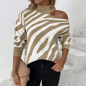 Frauen Pullover 2023 Herbst Winter Frauen Außenhandel Off-die-schulter Tiger Pullover Blusa De Frio Feminina Pullover