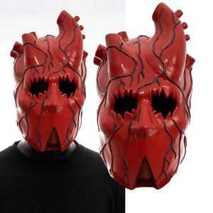 Parti Maskeleri Korku Anime Dorohedoro Kalp Maskesi Cosplay Japon Anime Korkunç Kanlı Lateks Kask Cadılar Bayramı Giydirme Kostüm Props 230906