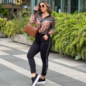 2023 Two Piece Pants Tracksuit Sweatsuits Women Casual Zip Jacket and Trousers Set Free Ship