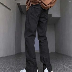 Pantaloni da uomo Jeans lavati con cerniera Pantaloni hip-hop dritti traspiranti vintage Pantaloni sportivi da uomo Pantalon elasticizzati