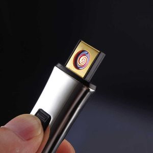 New USB Igniter Mini Charging Windproof Lighter Smoking Set Gift 8HYH