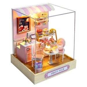Doll House Accessories Miniature Doll House Model DIY Wooden Dollhouse Miniature Kids DIY Toys Furniture Kit Manual Assembly Doll Houses For Home Decor 230905