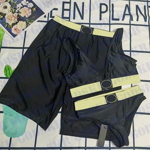 Bikini da donna con scollo a V pantaloncini da uomo costume da bagno di lusso per coppia stampa oro costumi da bagno da donna pantaloni da spiaggia da uomo256F