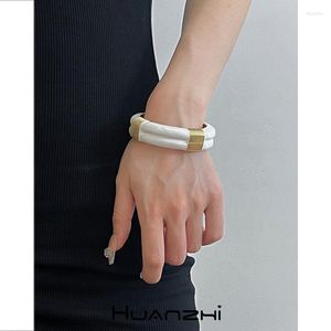 Браслет с разноцветной эмалью и глазурью, винтажный металлический браслет для женщин и девочек, модный французский элегантный осенне-зимний браслет HUANZHI 2023