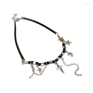 Choker fyrspetsig charm halschain tofs hänge halsband y2k smycken dropship