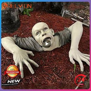 Party Masks Halloween Horror Creepy Corpse Crawling Zombie Garden Statue Haunted House Props Supplies Home Halloween Outdoor Decoration 230905