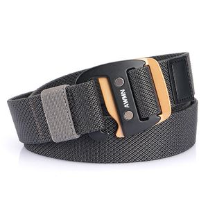 Novo cinto elástico masculino para calças jeans fivela de metal casual cinto de náilon resistente ao desgaste tecido estiramento acessórios esportivos ao ar livre