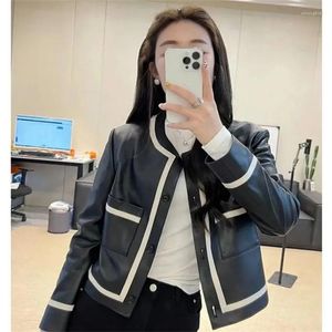 Women's Leather Ladies PU Motorcycle Coat Soft Outwear Button Outfit Spring Autumn Women Fashion Short Thin Female Jacket Black 2023