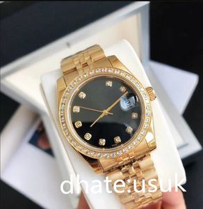 New Watch Classic Yellow Gold Automatisk rörelse 28/36/41mm Diamond Dial Bezel Watches Full Steel Super Luminous Lovers Kvinnor Titta på vattentäta parstil