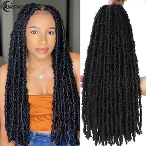 Bulk di capelli umani 12 14 18 24 pollici Butterfly Locs Capelli all'uncinetto Distressed Butterfly Locs Fausse Locks Trecce all'uncinetto Soft Locs Dreadlocks sintetici 230906