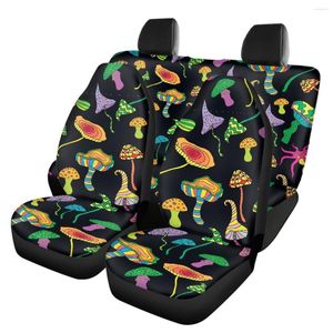 Assento de carro cobre cogumelo colorido impresso protetor lavável para veículo de almofada frontal/traseira resistente