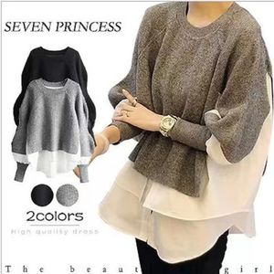 Womens Sweaters Knit Sweater Fashion Loose Longsleeved Oversize Top Pullover Knitwears Woman Clothing 230905