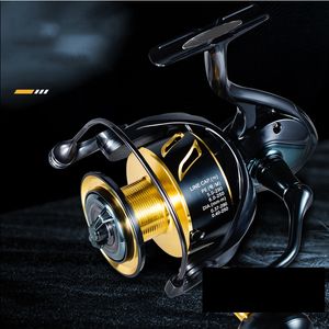 Pesca, Max Drag All Metal Spool Spinning Reels Rolamentos Resistente à Água Gear Ratio Reel