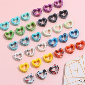 Pintura de tinta corazón hueco irregular cuentas de cerámica diy joyería hecha a mano collar pulsera accesorios de personalidad cuentas de pino