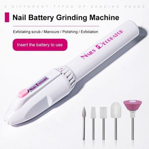 Nail Manicure Set 5 i 1 Mini Electric Drill Kit Pedicure Slipning Polering Konst Slip File Pen Tools Machine 230906