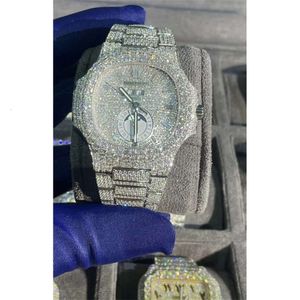 MSAO Luxury Mens Watch Moissanite Mosang Stone Diamond Watch Movement Watch for Men Top Montre de Luxe Wristwatch Mechanical Aut