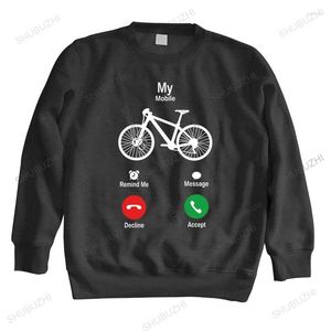 Men's Hoodies Arrived Men Crew Neck Sweatshirt Brand Clothing Fall My MTB Mobile Is Calling Man Casual Vintage Hoody