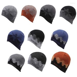 Bola Caps Adulto Adolescentes Floco de Neve Padrão Gorro de Malha Inverno Aquecedor Ciclismo À Prova de Vento Chapéu 28TF