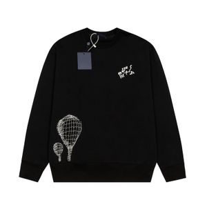 Suéter de designer LouesVu Suéter estampado com letras no peito com gola redonda moda pulôver solto rua masculina e feminina camiseta padrão geométrico