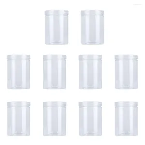 Storage Bottles 10 Pcs Plastic Food Containers Tea Jar Jars Sealed Candy Transparent Cookie Lids