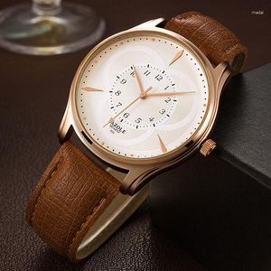 Orologi da polso YAZOLE Orologi da uomo Top Fashion Orologio da polso al quarzo Cinturino in ecopelle Relógios Masculino 2023