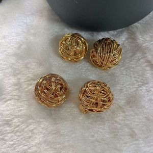 earrings designer loewees gold three-dimensional winding wool ball fashionable gilded earrings without ear holes and vintage earrings