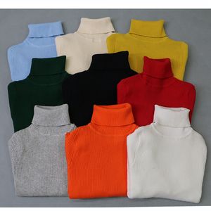 Pullover jesienne chłopcy dziewczęta Turtleeck Swetery Sweter Kids Sweters na zimowe dzianiny chłopcy Sweters Vetement Enfant 231005