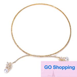 European Vintage Pearl Zircon Necklace Bride Ornament Novel Temperament Wedding Rhinestone Halsband