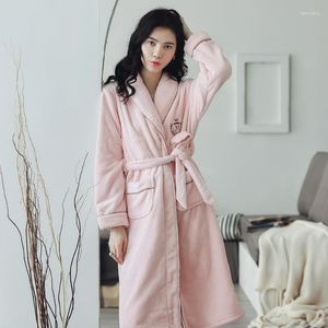 Damska odzież snu gruba zimowa domowa płaszcz flanelowy ciepła szlafrok kimono