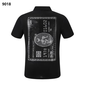 New Pp Men Polo Shirt Summer Skull Diamond Phillip Plain Short Sleeve Designer T Shirt Harajuku Tee Skulls Tops Streetwear pp19018