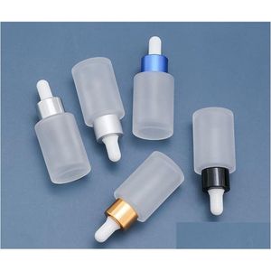 Paketleme Şişeleri Toptan 30ml Damlalı Şişe Yağ Gözü için Küçük Boş Cam Metal Vidalı Ağız Damla Dağıtım Ofisi ile Doldurulabilir