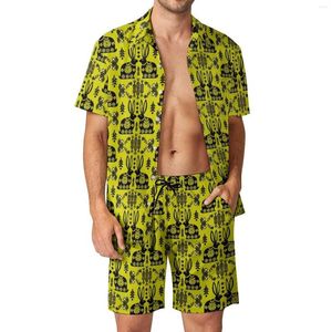 Survêtements pour hommes Nordic Hommes Ensembles Animal Casual Shorts Fitness Chemise en plein air Ensemble d'été drôle costume graphique à manches courtes surdimensionné