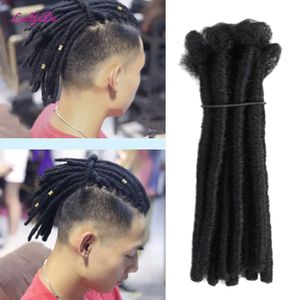 Mänskliga hårbulkar luoyudu handgjorda dreadlocks syntetiska flätande hårförlängningar svarta virkade flätor virkning organiskt hår för afro kvinnor och män 230906